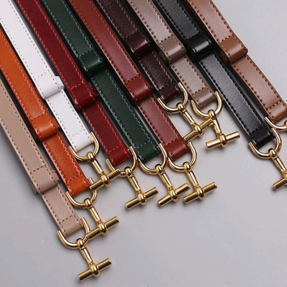 Gold Hook Belt Nude Leather - Picture 5 of 9